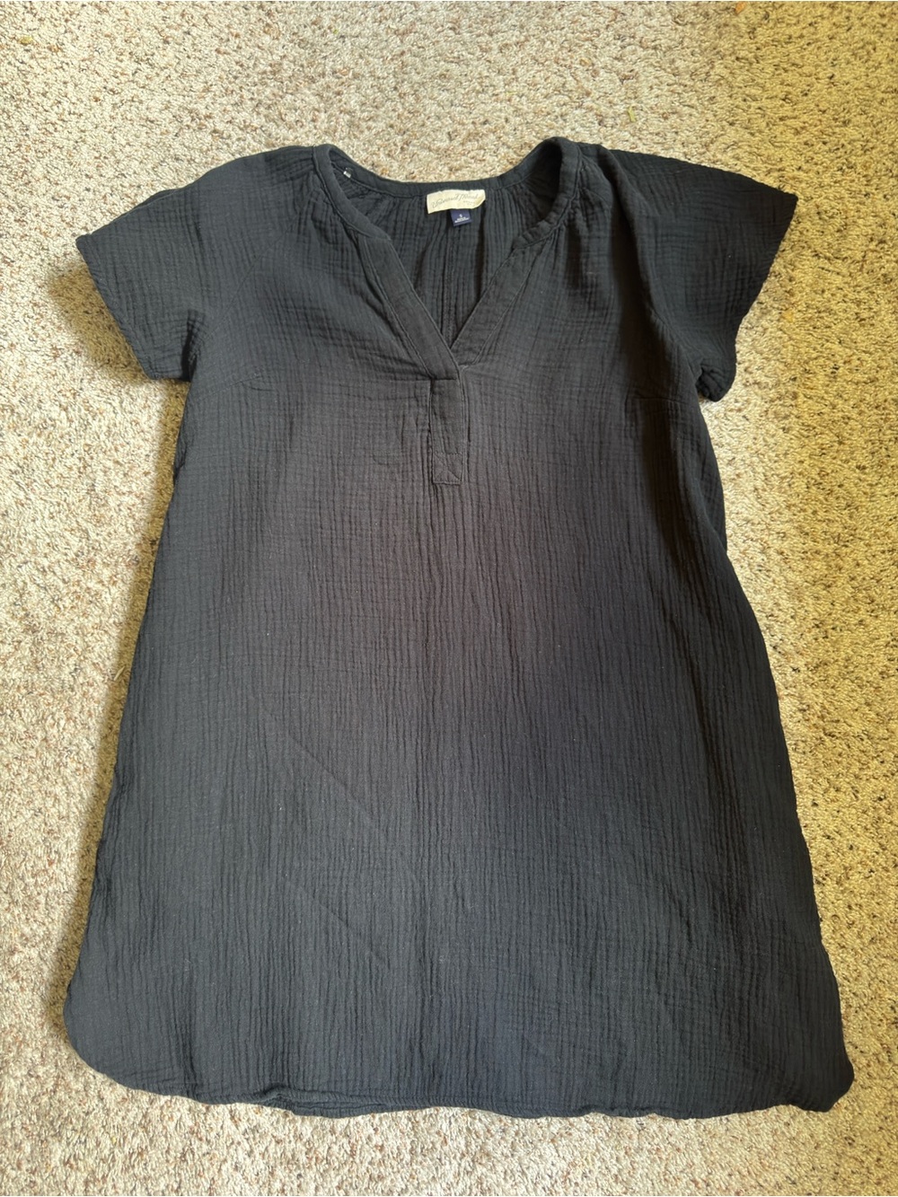 Universal Thread Black Gauze Women's Short Sleeve Dress